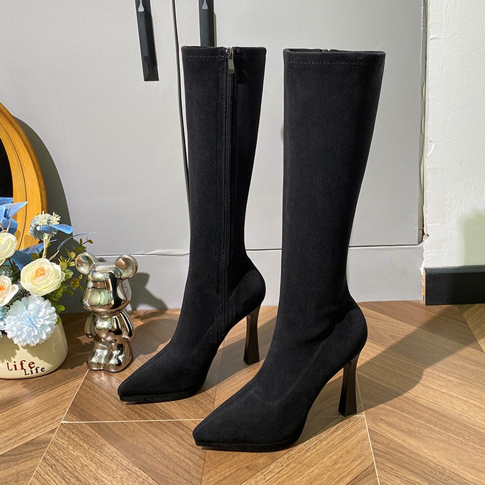 Suede Leather Knee High Boots