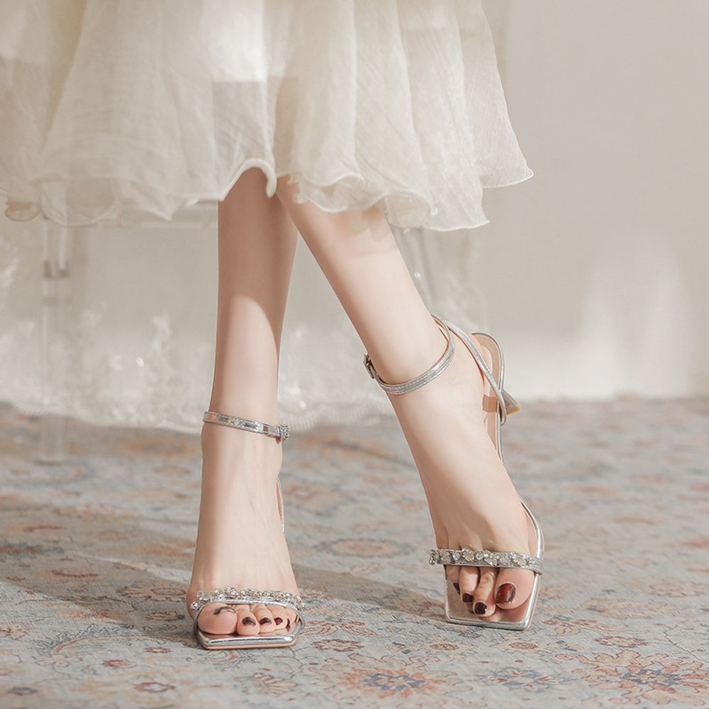 Rhinestone Strappy Sandals