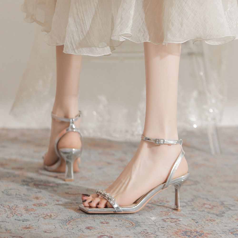 Rhinestone Strappy Sandals