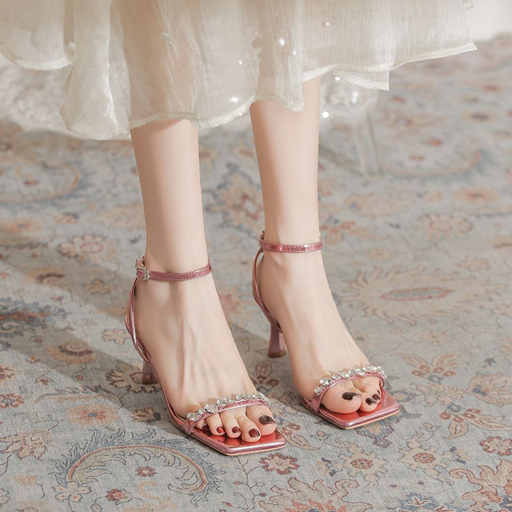 Rhinestone Strappy Sandals