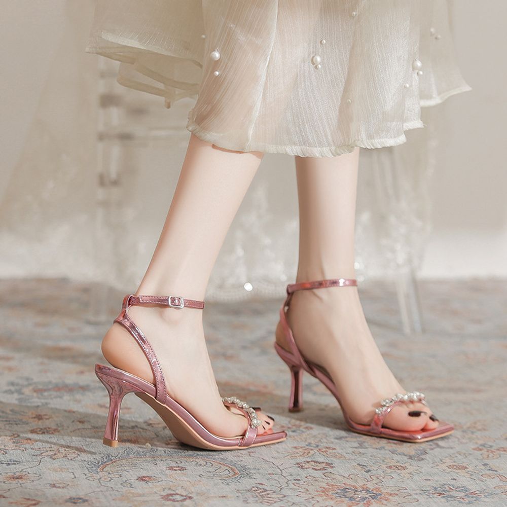 Rhinestone Strappy Sandals