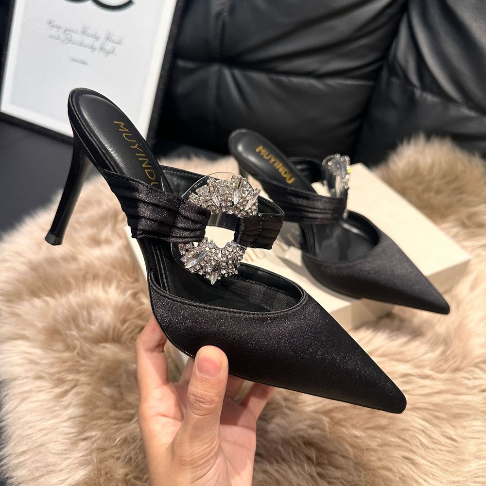 Pointed Satin Heels