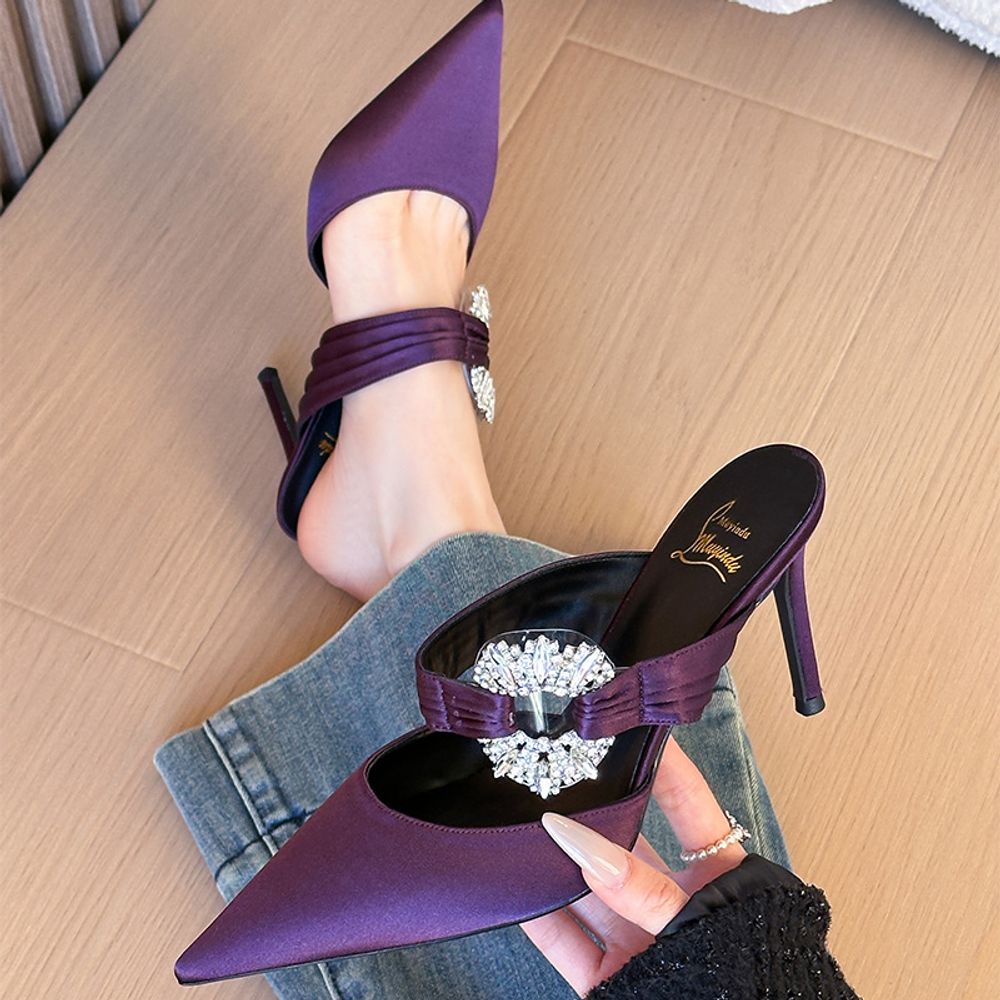 Pointed Satin Heels