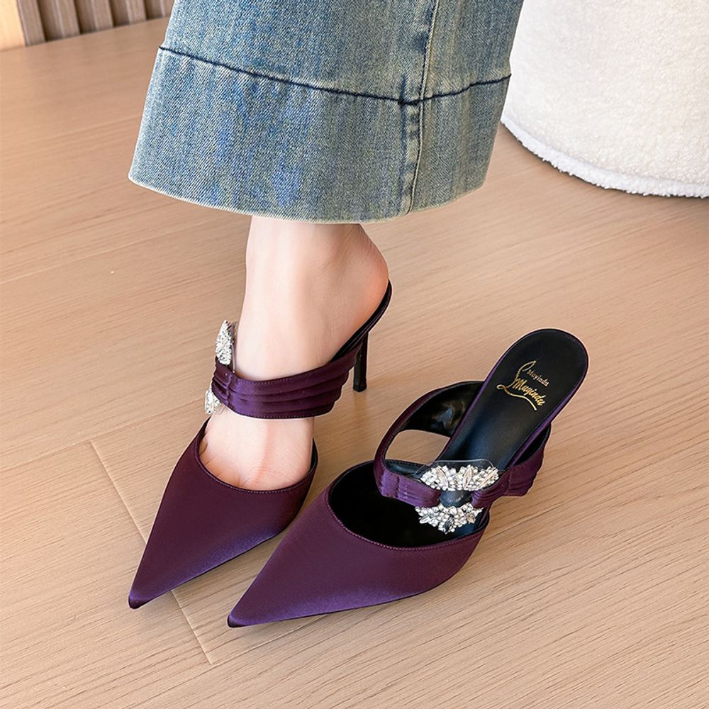 Pointed Satin Heels