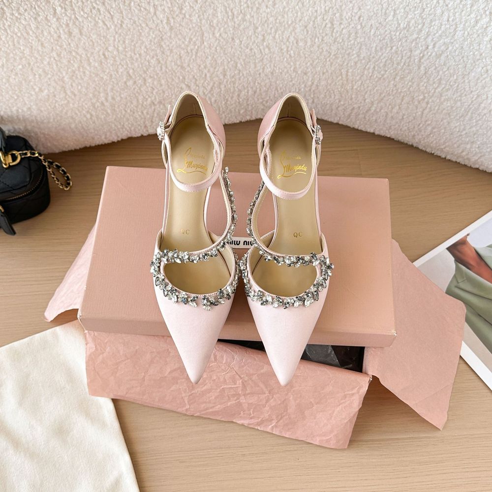 Rhinestone Strap Pointed Heels