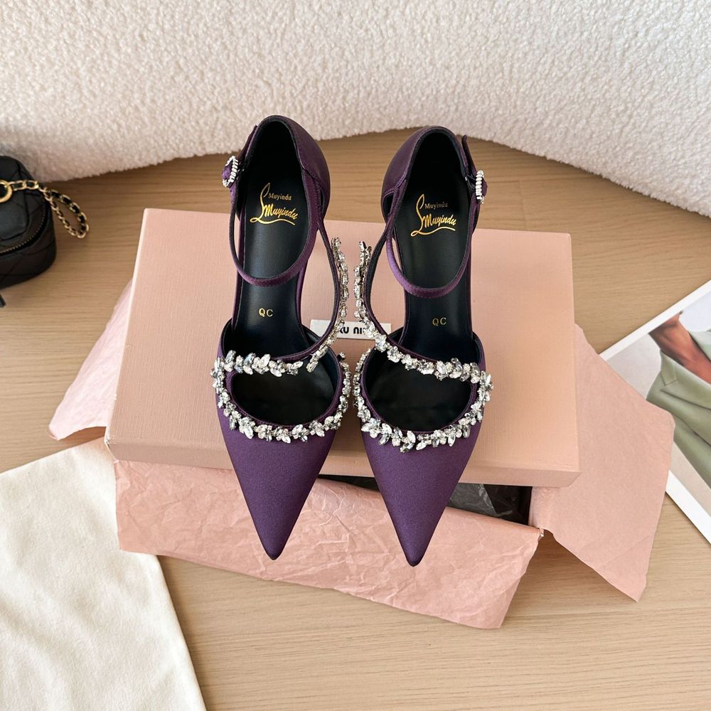 Rhinestone Strap Pointed Heels