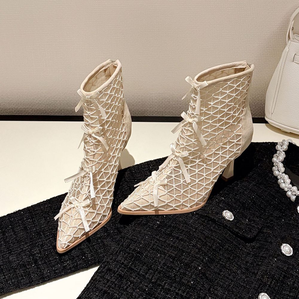 Mesh Pointed Boots
