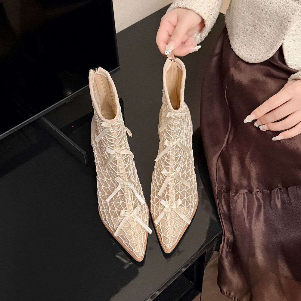 Mesh Pointed Boots