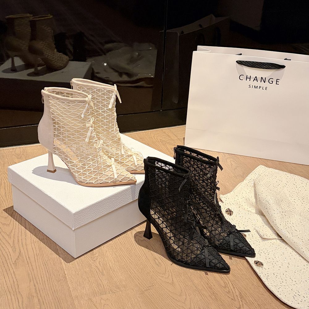 Mesh Pointed Boots