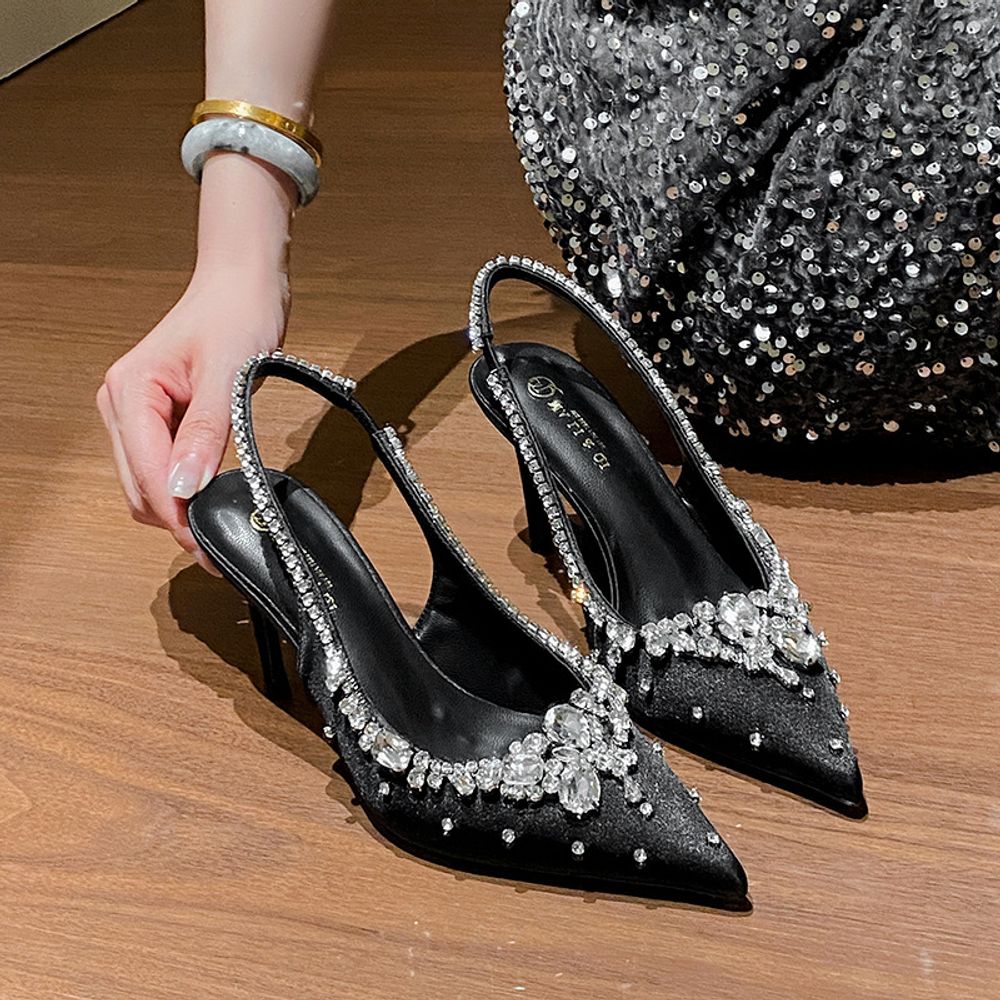 Pointed Rhinestone Heels