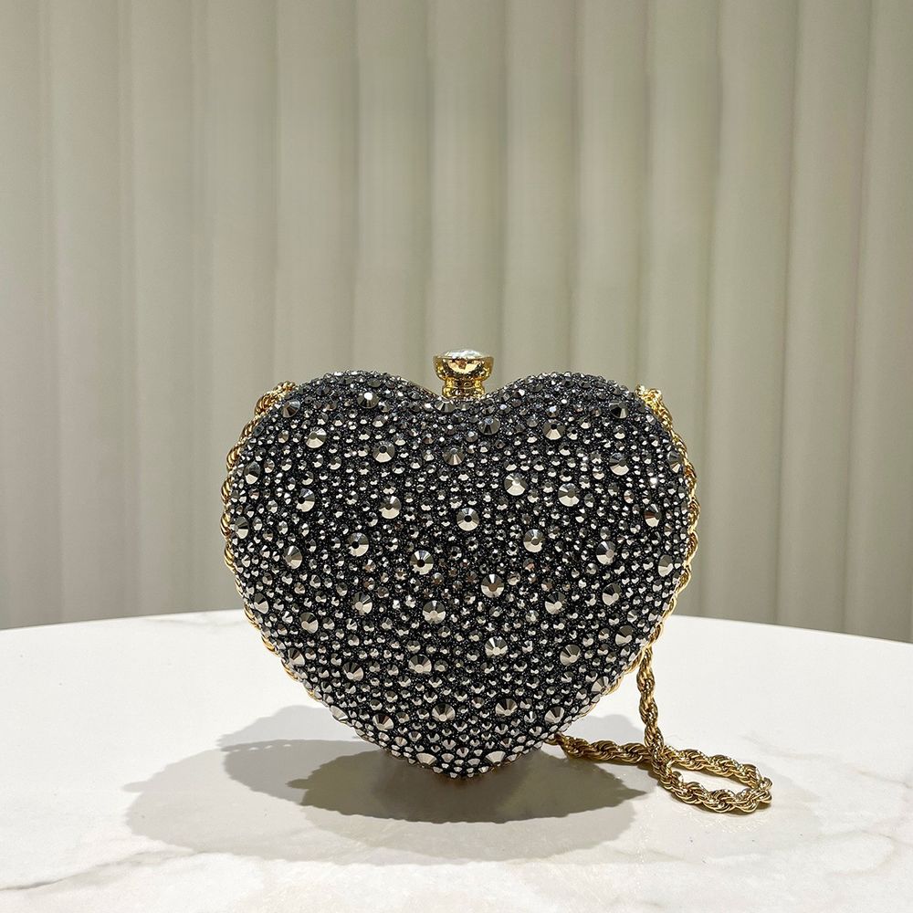 Heart Shaped Rhinestone Clutch