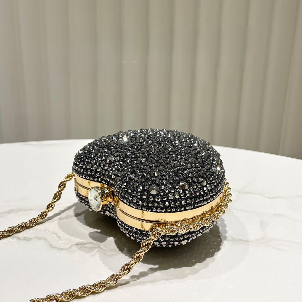 Heart Shaped Rhinestone Clutch