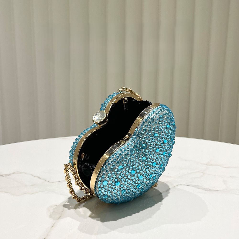Heart Shaped Rhinestone Clutch