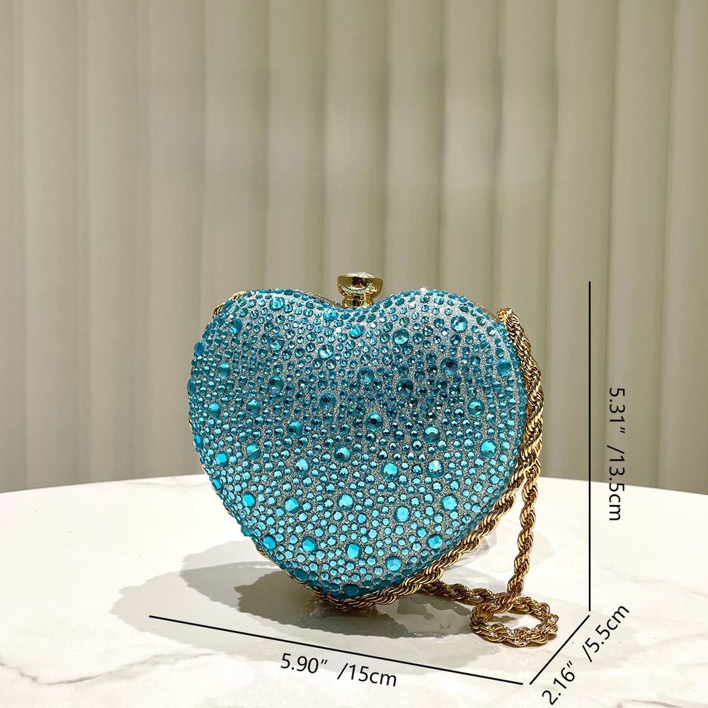 Heart Shaped Rhinestone Clutch