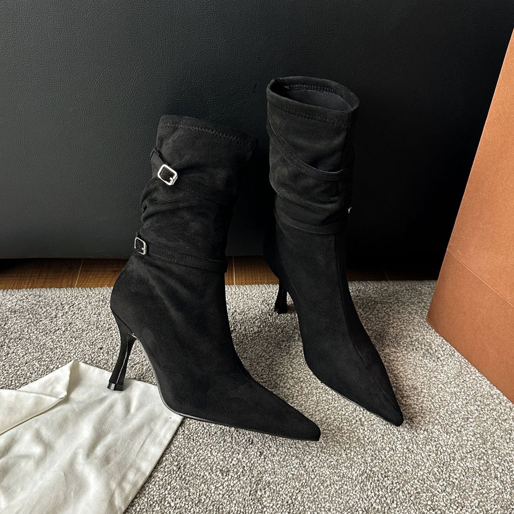 Pleated Stilletto High Boots