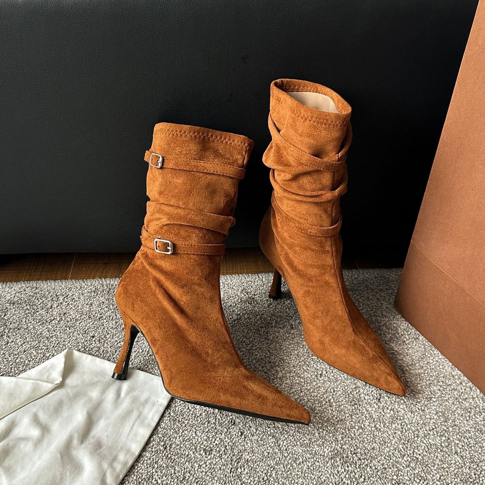 Pleated Stilletto High Boots