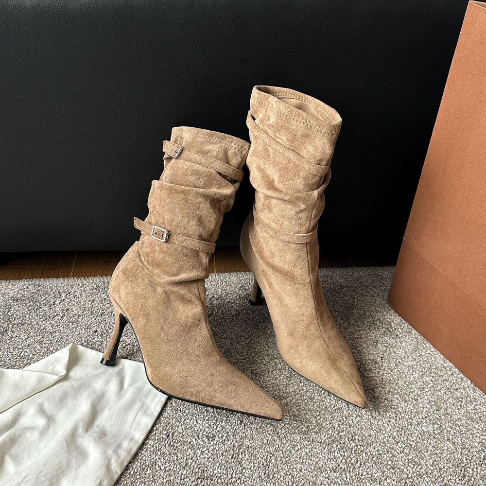 Pleated Stilletto High Boots