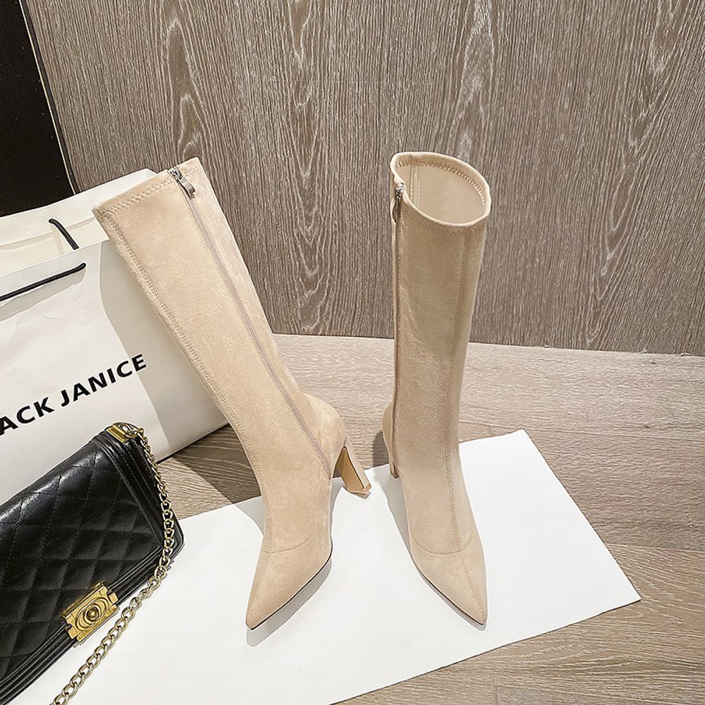 Thick Heeled Knee Boots