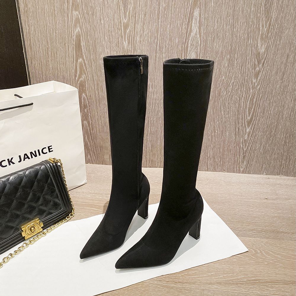 Thick Heeled Knee Boots