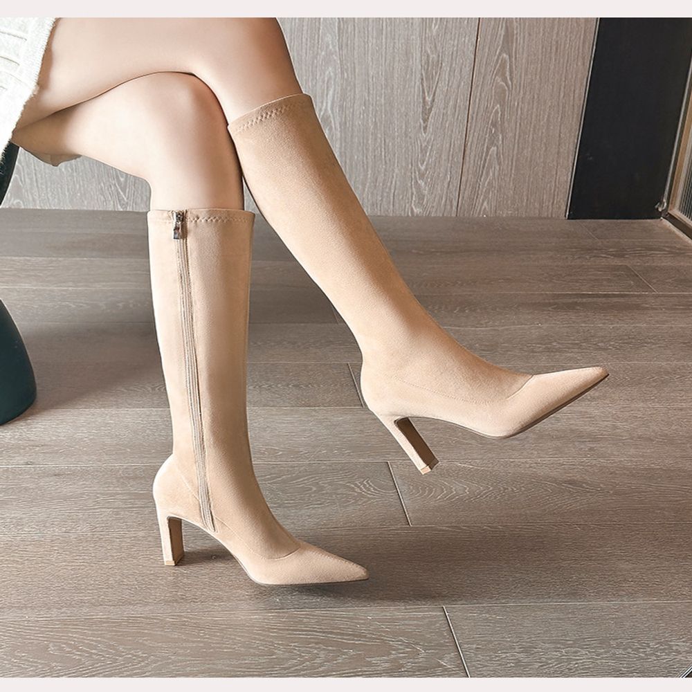 Thick Heeled Knee Boots