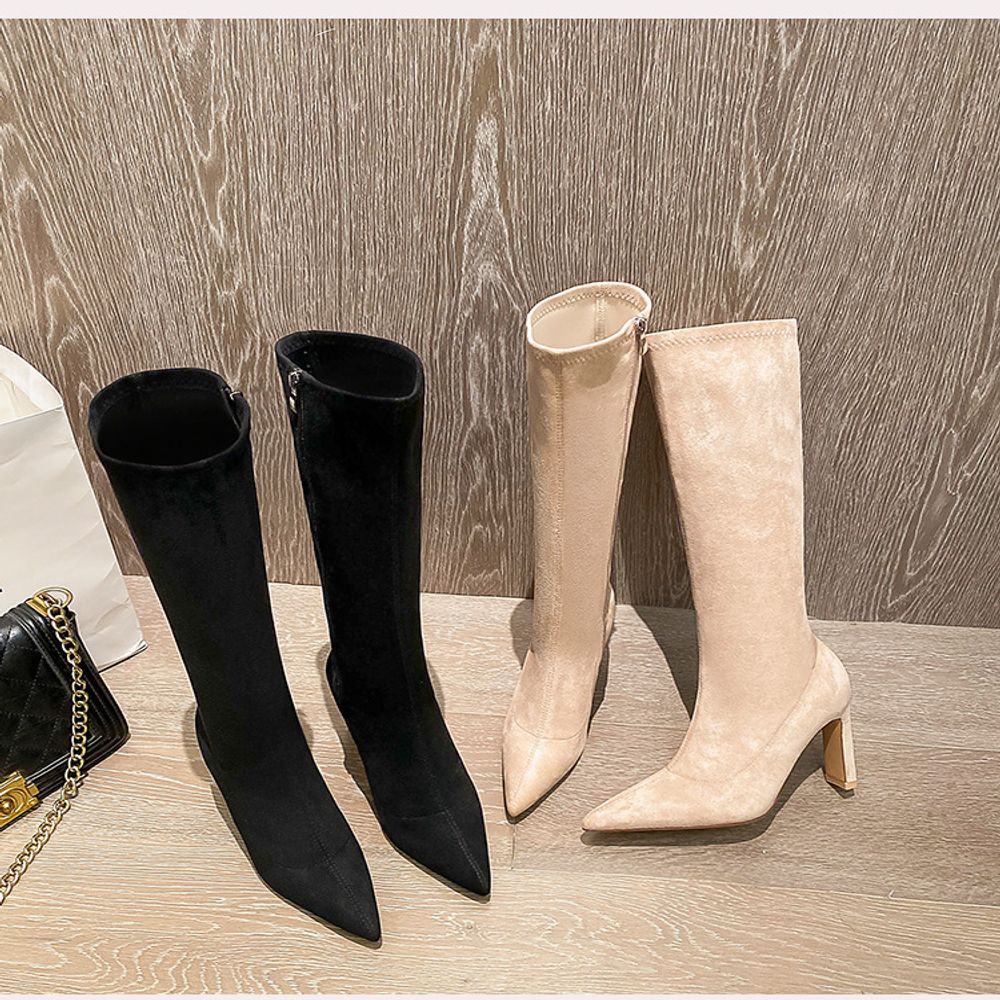 Thick Heeled Knee Boots
