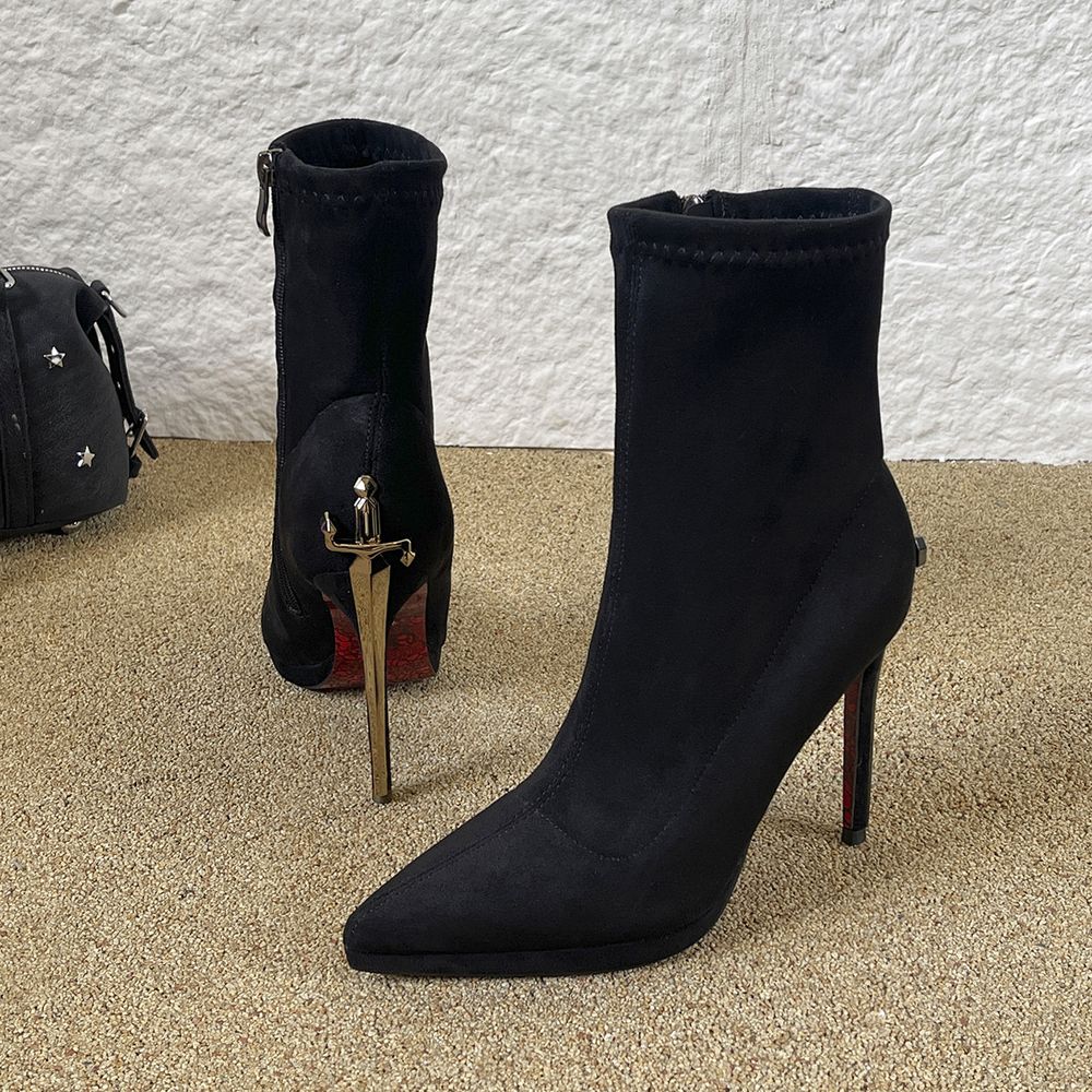 Premium Dagger Heel Ankle Boots