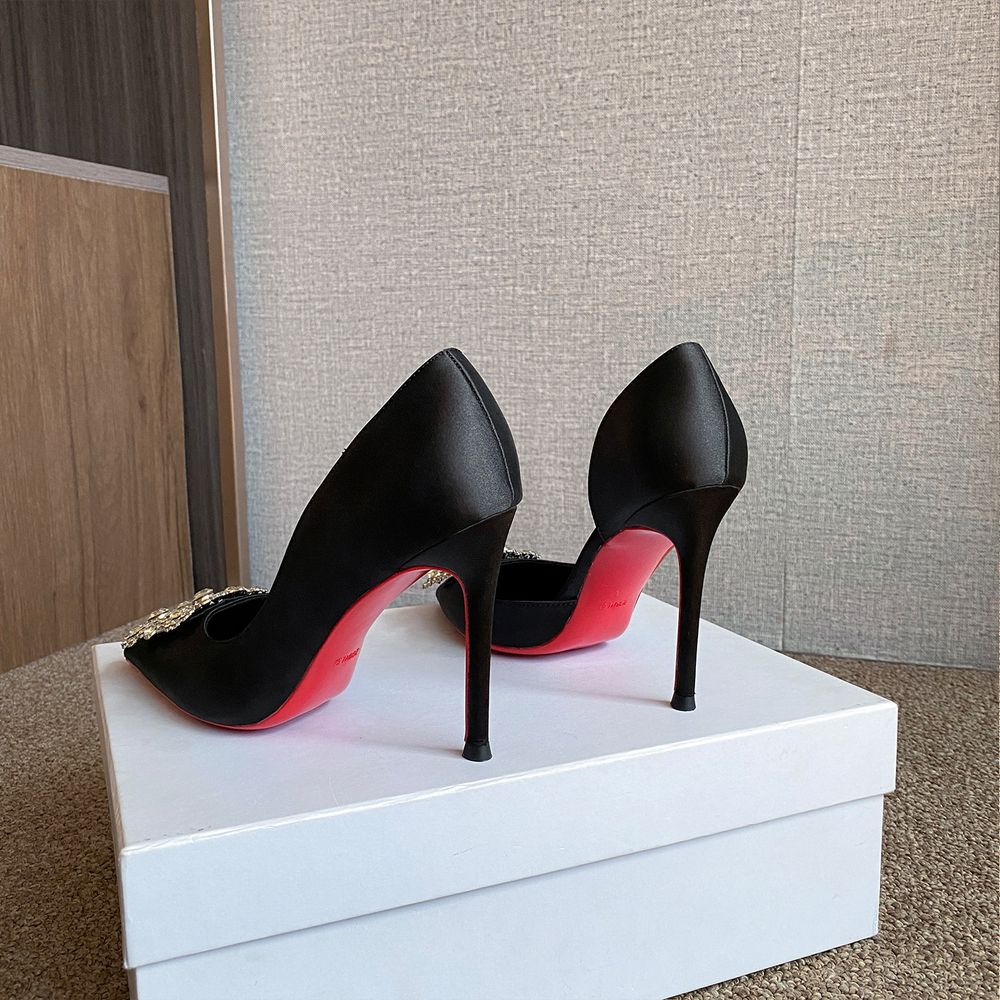 Rhinestone Top Red Bottom Heels