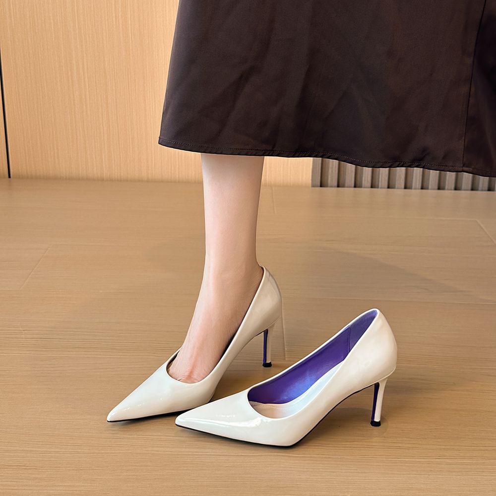 Glossy Pointed Stilletto Heels