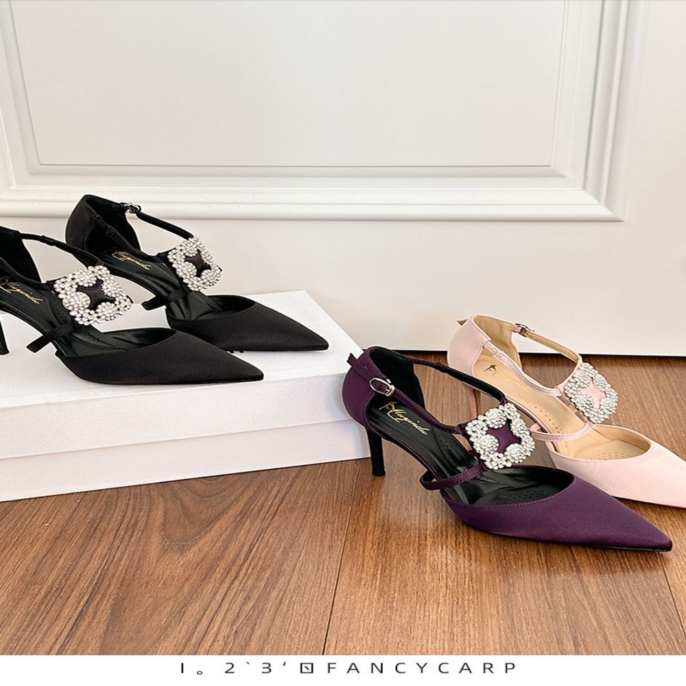 Rhinestone Pointed Heels