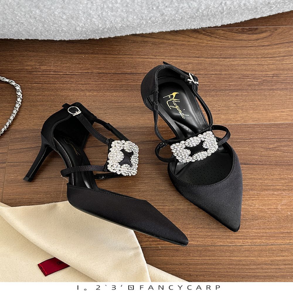 Rhinestone Pointed Heels