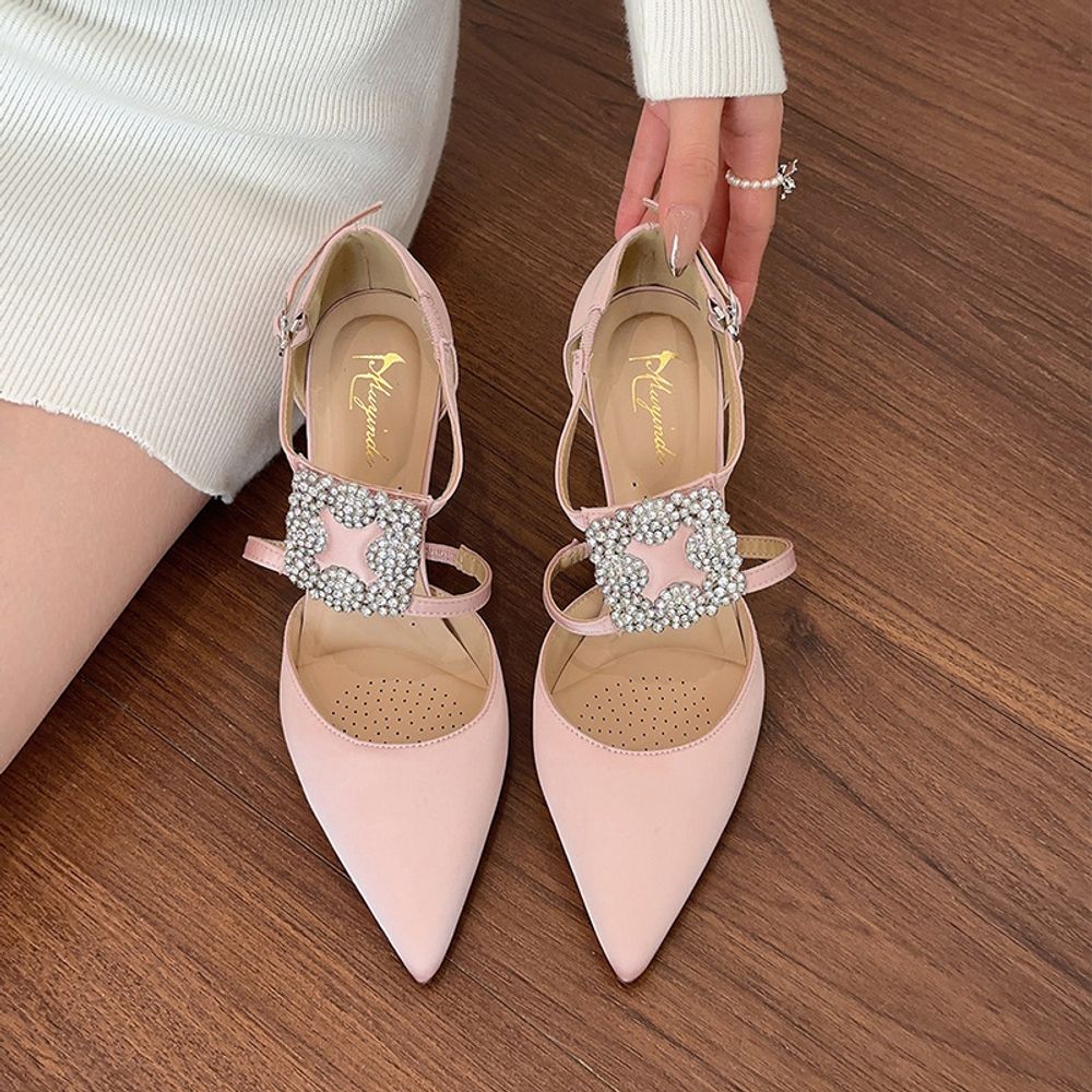 Rhinestone Pointed Heels
