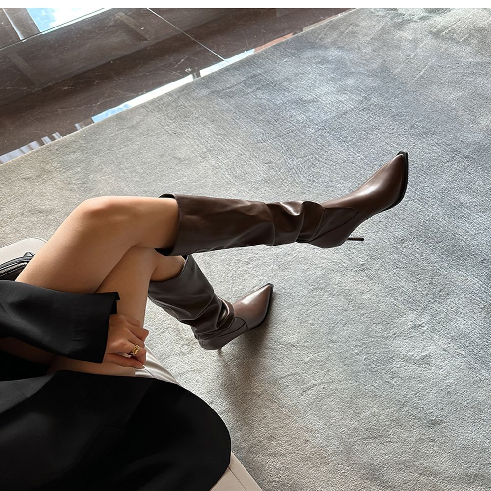Pointed Knee High Boots