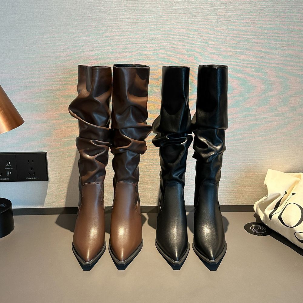 Pointed Knee High Boots