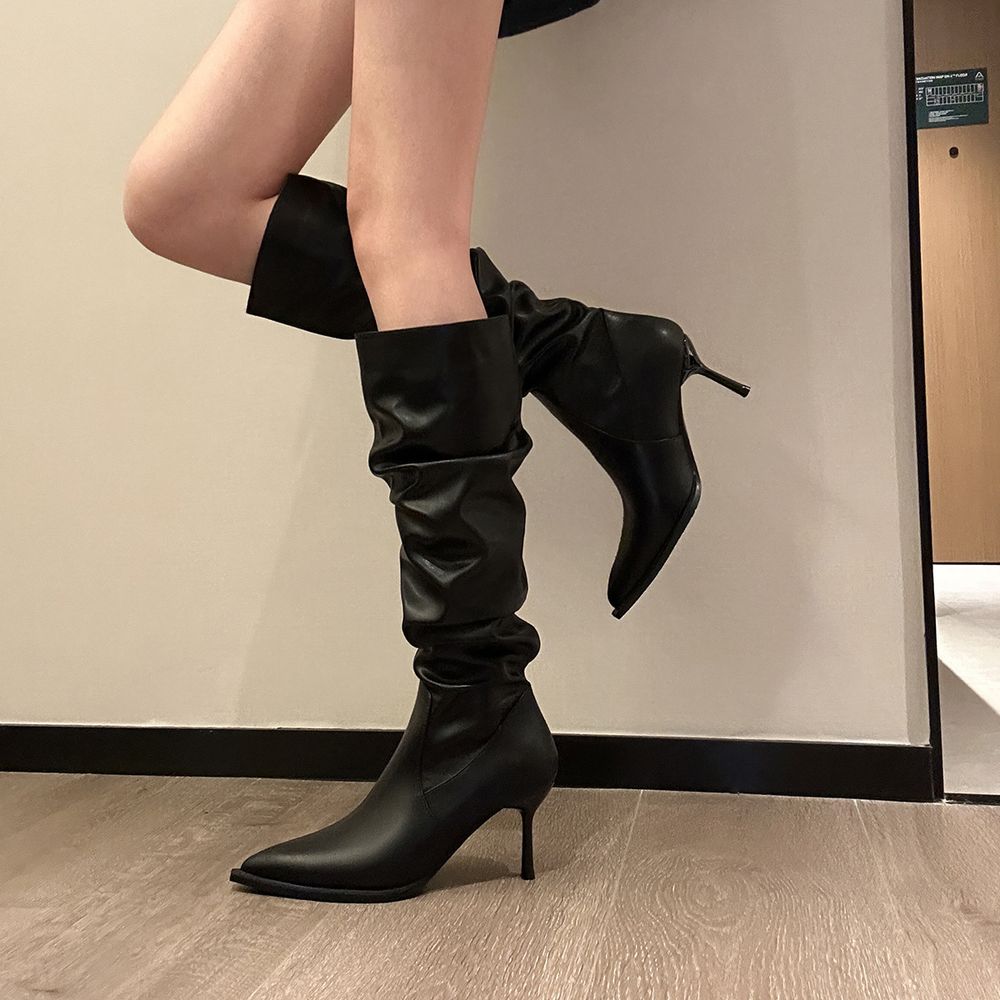 Pointed Knee High Boots