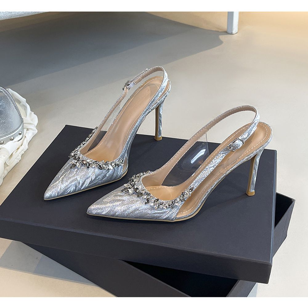 Rhinestone Slingback Heels