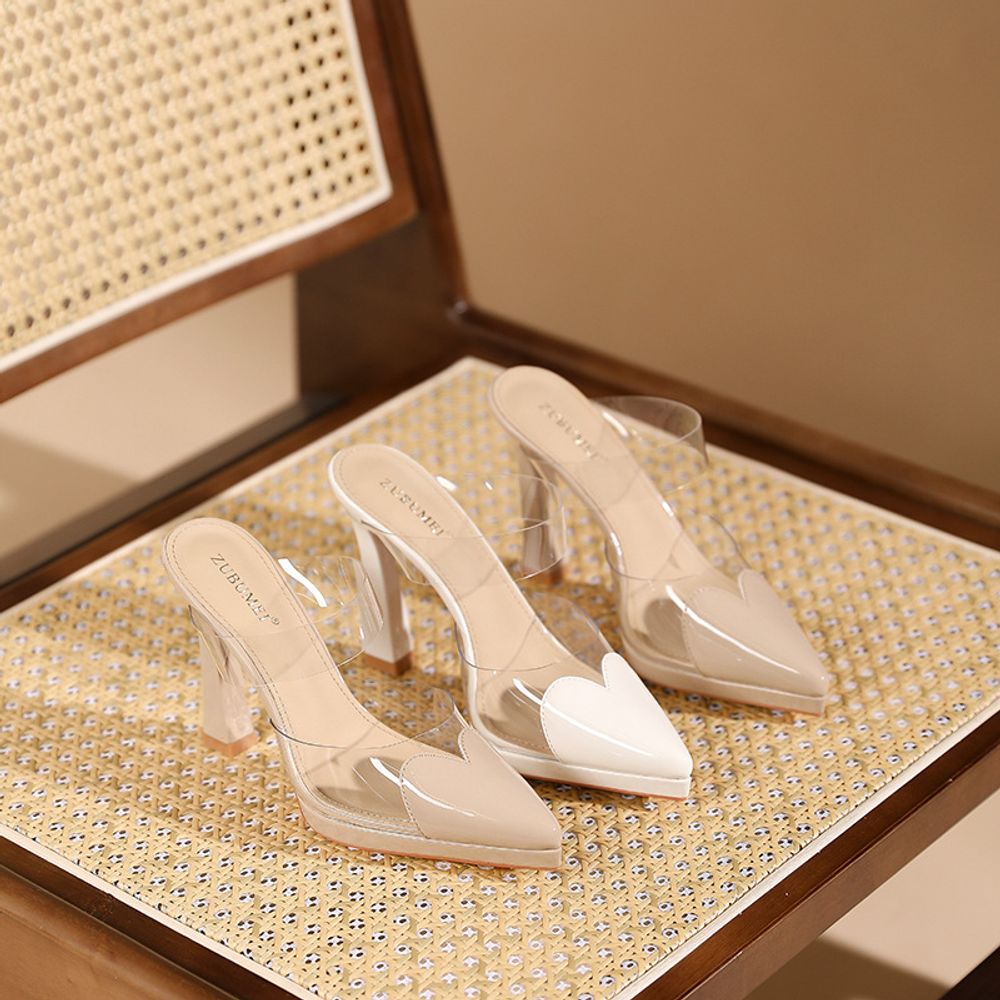 Transparent Pointed Platform Heels