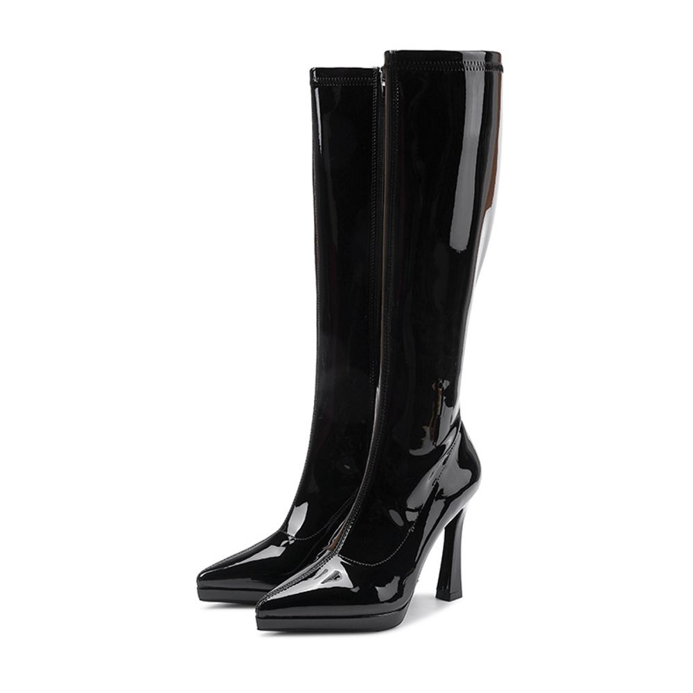 Glossy Knee High Boots