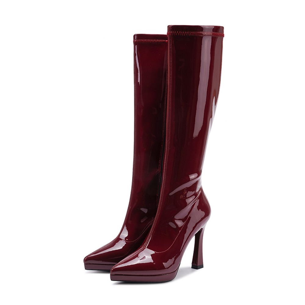 Glossy Knee High Boots