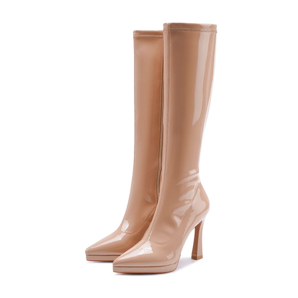 Glossy Knee High Boots